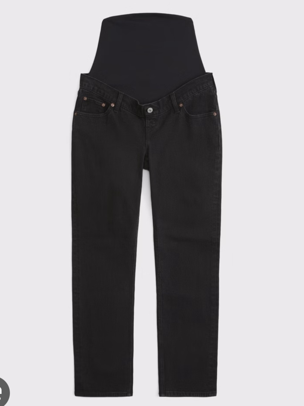 Abercrombie & Fitch Women's Maternity Ankle Straight Jeans - Black
